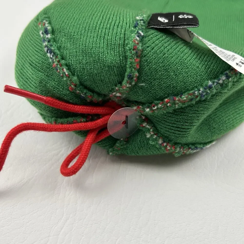 Nike Christmas Pom Beanie Hat Green Reindeer Just Do It Cuffed One Size NWT